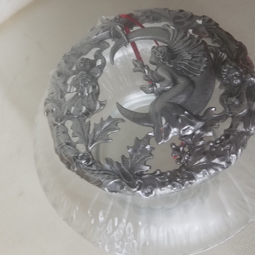 Rawcliffe Glass Jar Potpourri angel moon vine garden pewter Lid Scented VNTG